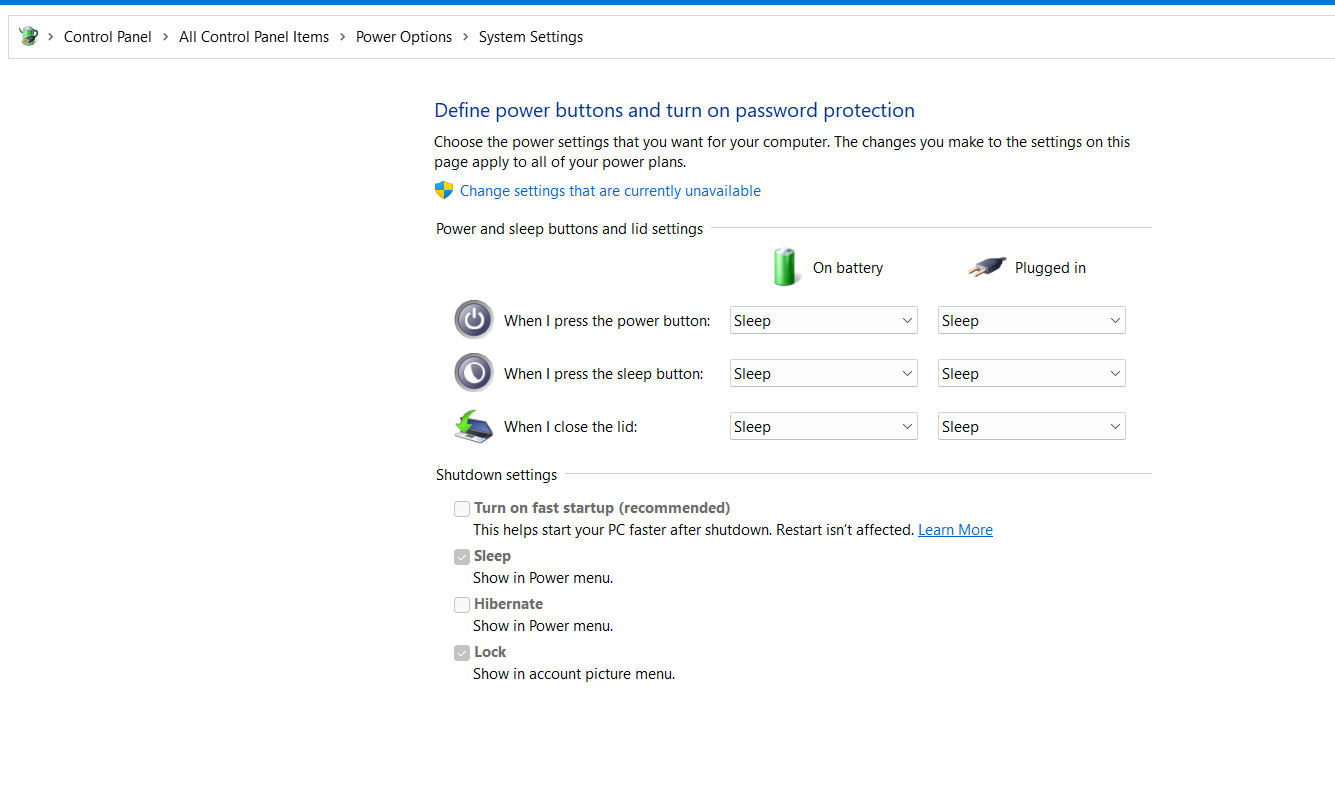 power option to fix mouse keyboard issue